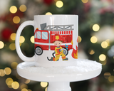 Firetruck Personalized Hot Chocolate Mug