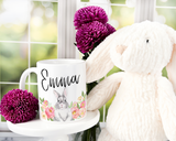 Floral Bunny Personalized Hot Chocolate Mug