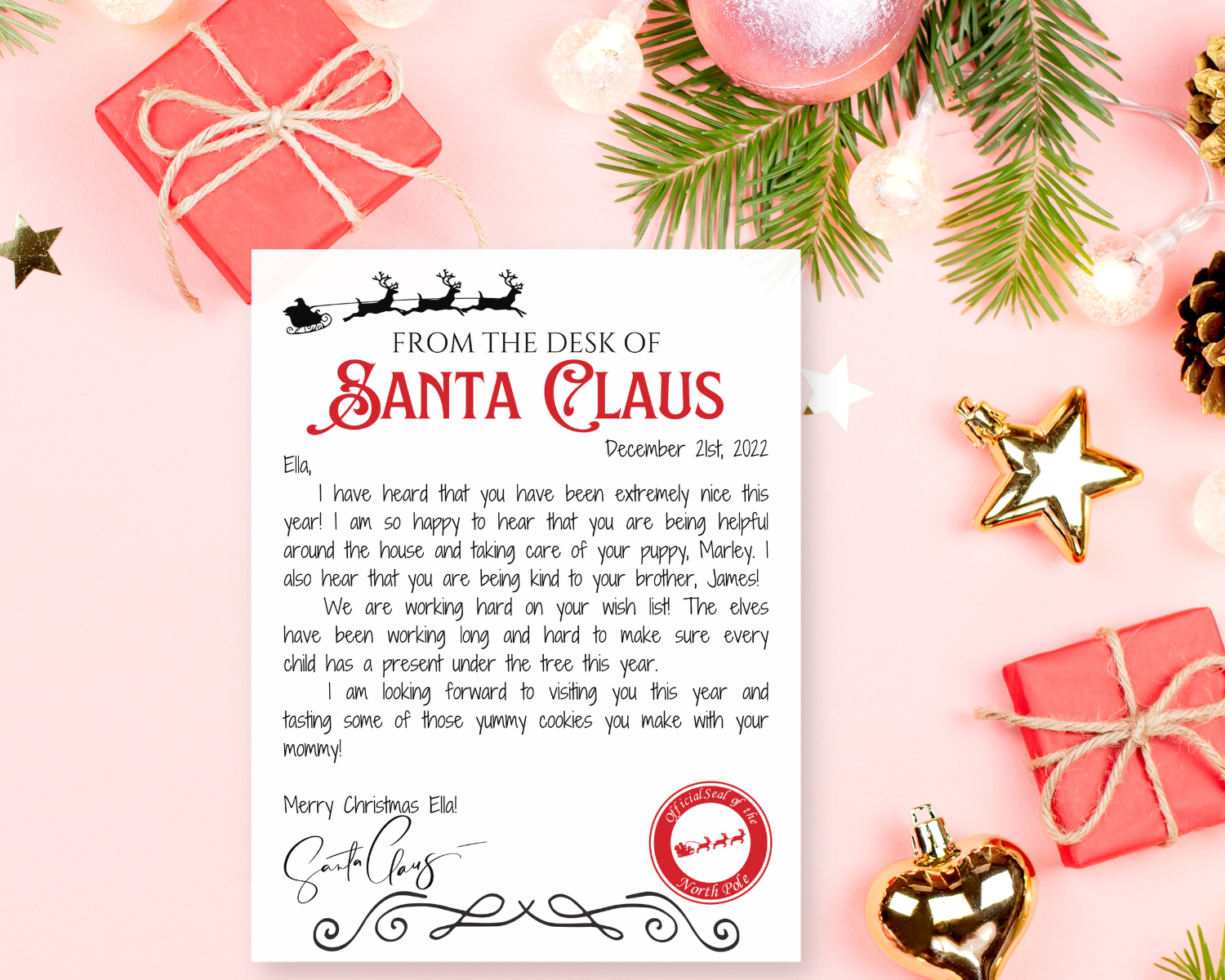 Printable Personalized Letter From Santa