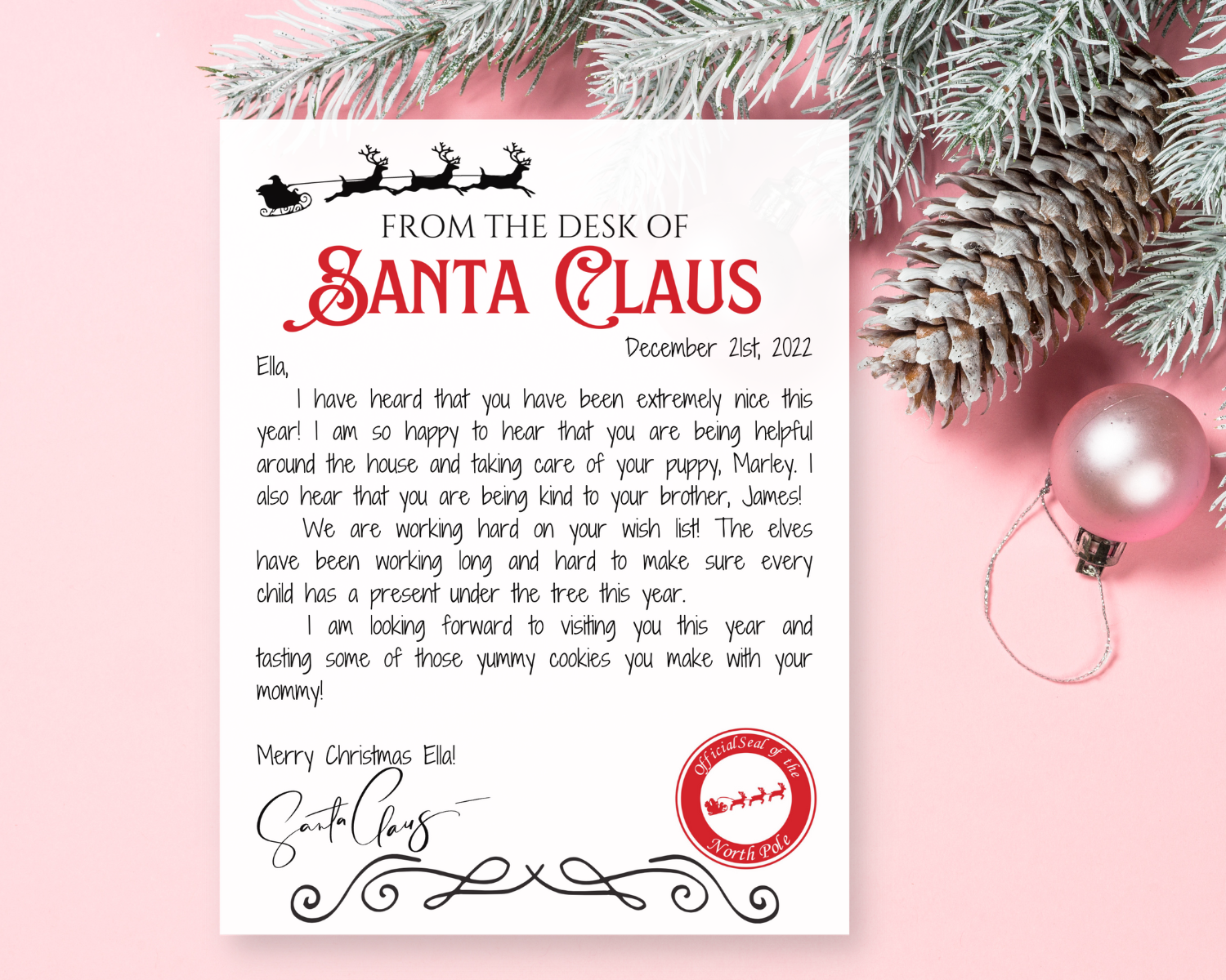 Printable Personalized Letter From Santa