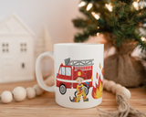 Firetruck Personalized Hot Chocolate Mug
