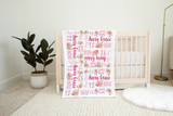 Pink Floral Custom Baby Blanket