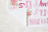 Pink Floral Custom Baby Blanket