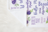 Purple Floral Custom Baby Blanket